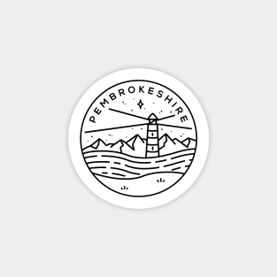 Pembrokeshire, Wales Emblem - White Sticker